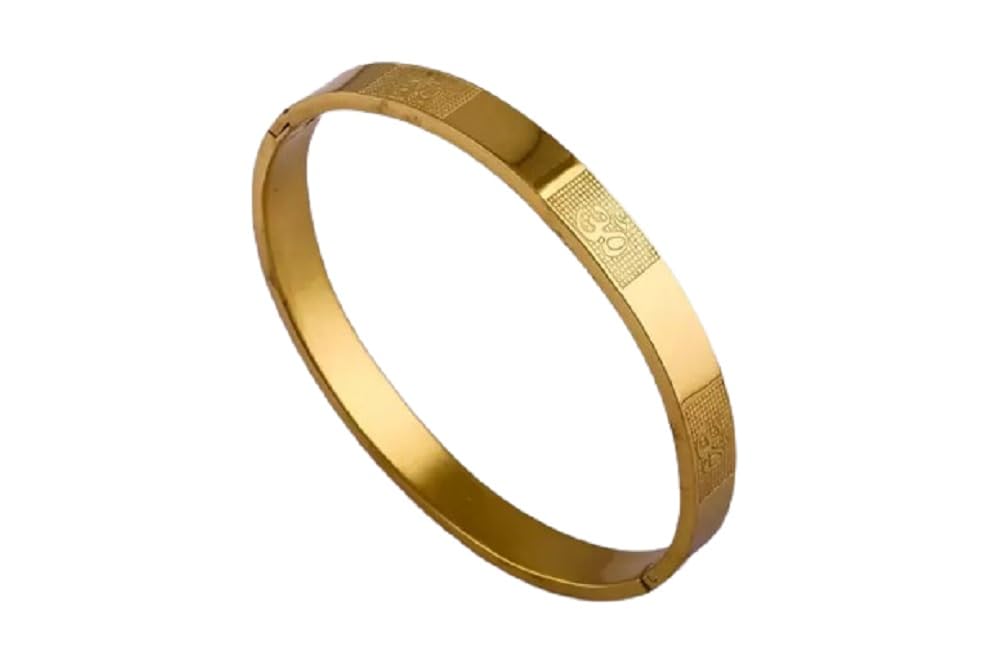 Watchstar Om design stainless steel Gold plated polished Adjustbale size bracelet/Kada for mens and womens (Design 2) (B0CTH8X6QW) Amazon Price History, Amazon Price Tracker