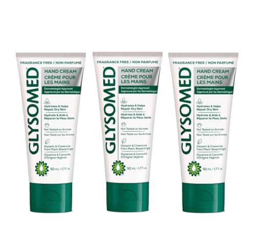 Glysomed Hand Cream 1.7 Oz Purse Travel Size Fragrance Free (3 Tubes)
