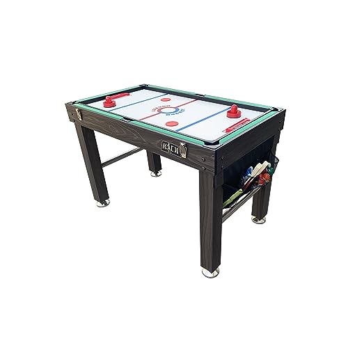 KICK Quad 48″ 4-in-1 Multi Game Table (Brown) - Combo Game Table Set - Foosball, Billiards/Pool, Glide Hockey and Table Tennis for Home, Game Room, Friends and Family! - Thumbnail 5