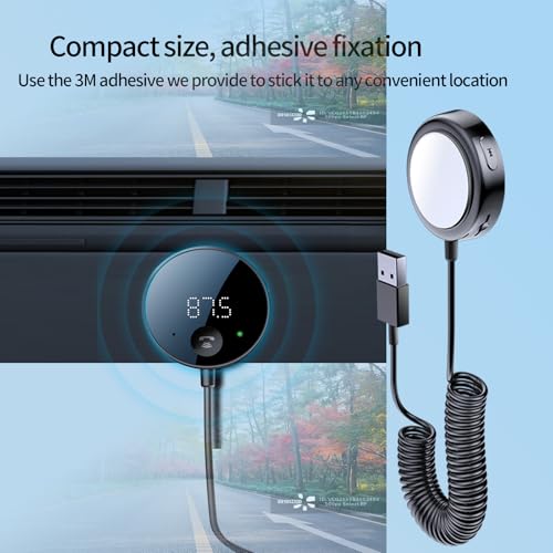 eppfun Bluetooth FM Transmitter for Car, AUX Adapter, Bluetooth Receiver for Car Music/Hands-Free Calls/Stereo Audio - Thumbnail 5