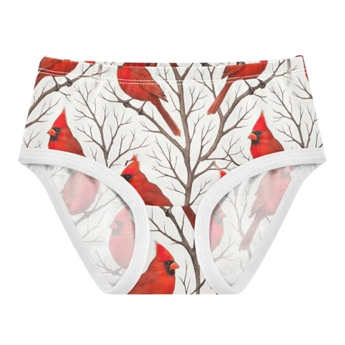 Joisal Red Christmas Birds Leafless Branches Girls Underwear Toddler 2t Cotton Little Girl Panties Designer Briefs Underpants