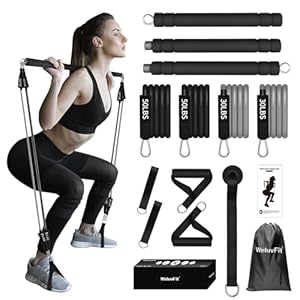 WeluvFit Pilates-Bar-Set mit Widerstandsbändern