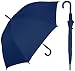 RainStoppers Auto Open European Hook Handle Umbrella, Navy, 48-Inch