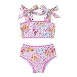 YOUNGER TREE Toddler Girls Two Pieces Swimsuit Color Block Stripe Swimwear Summer Beach Bathing Suit 18M-5T