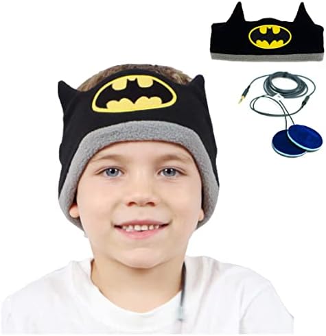 CozyPhones Batman Kids Headphones Volume Limited with Thin Speakers & Super Soft Fleece Headband - Perfect Toddlers & Children's Earphones for Home, School & Travel