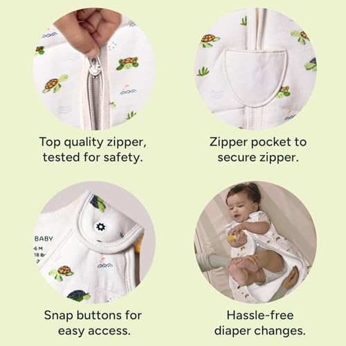 Image of NINTARABABY 1.5 TOG Sleep Sack - Organic Cotton | Soft, Breathable, Winter Swaddle, Wearable Blanket for Newborns (9-15 Months), Unisex Sleeping Bag, Gifts for Babies