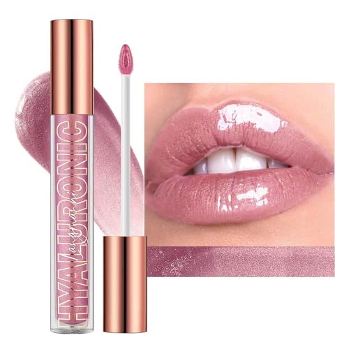 TWLBXMG tinted glitter lip gloss in Nude Pink — the largest tube in this comparison