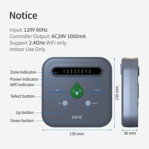 Us:e Smart Sprinkler Controller, 8 Zone Watering Timer & Weather Intelligent Irrigation System, Compatible With Alexa And Google Assistant, App Remote & Voice Control, Rain Freeze And Snow Skip #TOP6
