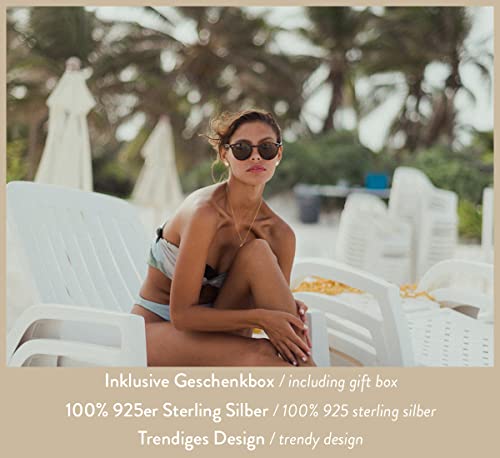 LUUK LIFESTYLE 925 sterling silver necklaces with pendants, modern design, women jewelry, gift idea, fashion accessory, 20”, elegant vintage style, boho look, festival style, silver and gold4