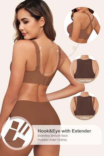 Image of HORISUN Wireless Bras for Women Soft Comfortable No Underwire T Shirt Bra Seamless Full Coverage Bras with Support