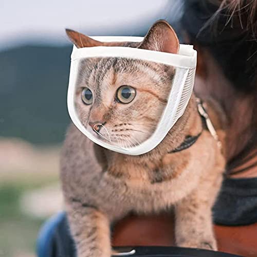 Andy's Orchids Cat Muzzle - Kitten Muzzles, Cat Face Guard for Nail Trimming and Bathing, Transparent Puppy Kitten Prevent Mutual and Biting