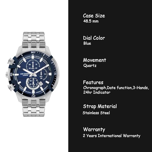 Image of Lee Cooper Multifunction Blue Round Dial Men's Watch - LC07872.390