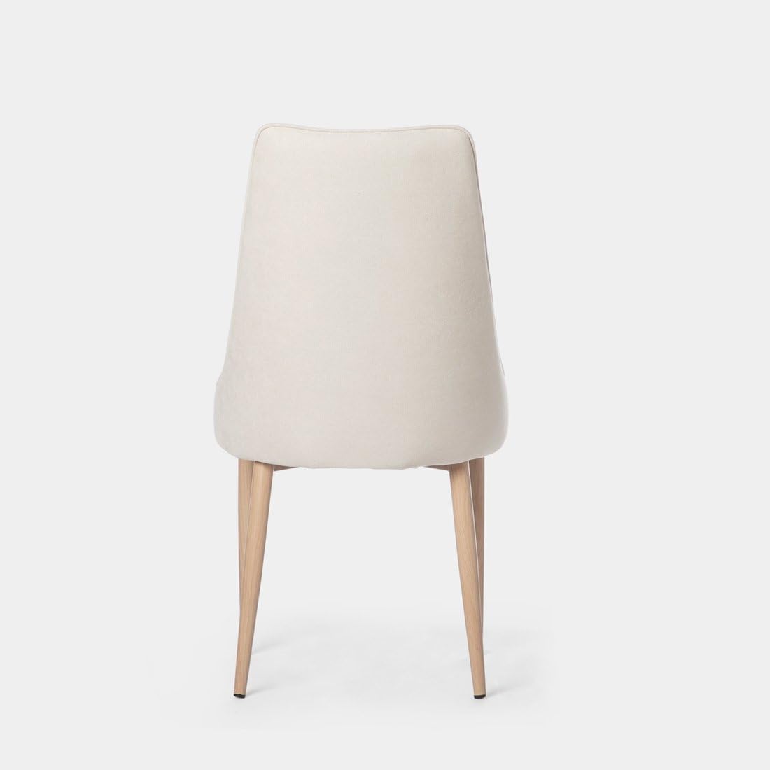 KLAST Pack 4 sillas de Comedor tapizadas Beige con Pata Natural