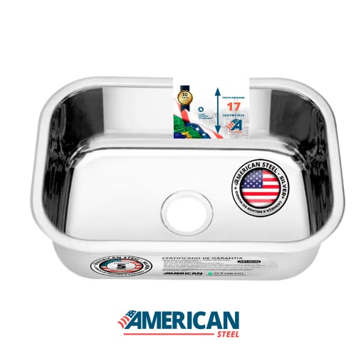 Cuba Pia Numero 1 Cozinha Inox American Steel 47x30x17 + Sifão + Válvula