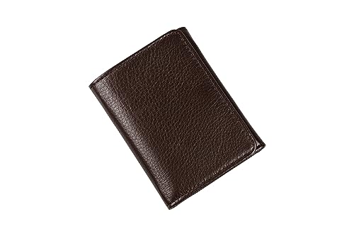 grande 1414 Genuine Leather Small Triifold Wallet For Men Minimalist Slim Card Holder with Magnetic Closure (Dark Brown)2