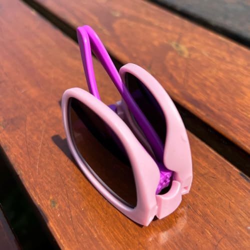 óculos de sol menino menina infantil dobravel polarizado proteção UV (Rosa)