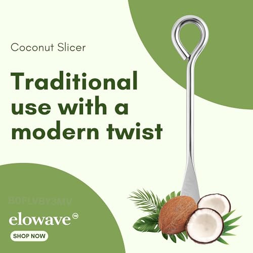 Image of Stainless Steel Coconut Slicer Tool for Kitchen | Coconut White Pulp Remover, Opener, Grater, Cutter, Scraper | Kitchen Accessories Items for Home | Thengai Thuruvi Tool (Pack of 2)