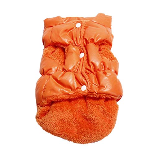 Abrigos cálidos de invierno para perro, ropa para mascotas, chaleco de invierno para cachorros, chaqueta de plumón para cachorros, talla grande, naranja, XS