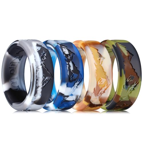 Bagues de mariage en silicone King Will pour hommes 8 mm de largeur