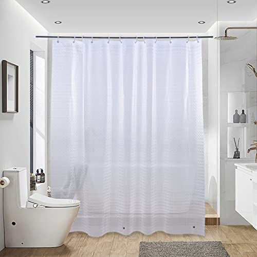 Ntbay Eva Clear Shower Curtain Liner, Water Repellent Diamond Shower Curtain For Bathroom Shower Stall, Rhombus, 72X72 Inches #TOP1