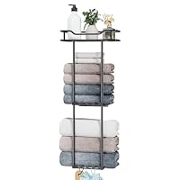HapiRm Towel Rack Wall Mounted-3 Tier Bathroom Towel Storage with Basket