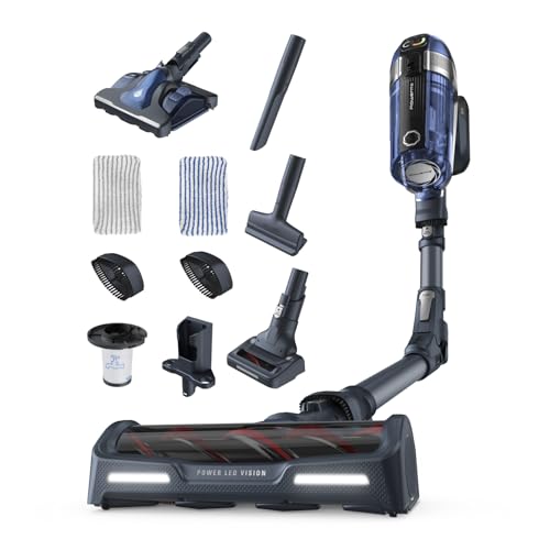Rowenta X-Force Flex 11.60 Aqua Kabelloser Staubsauger | RH9898WO | Smartes Display mit Kontrollanzeige | 0,9 Liter Staubbehälter | 350 ml Wassertank Fassungsvermögen | Gleichzeitig saugen & wischen