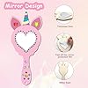 Ainiv 12 Stück Einhorn Bastelset, Holzspiegel zum Bemalen für DIY Malen, Mini Holz Prinzessin Spiege, Holz Basteln Creative Painted Mirrors, Bastelset Mitgebsel Geschenk Party #3