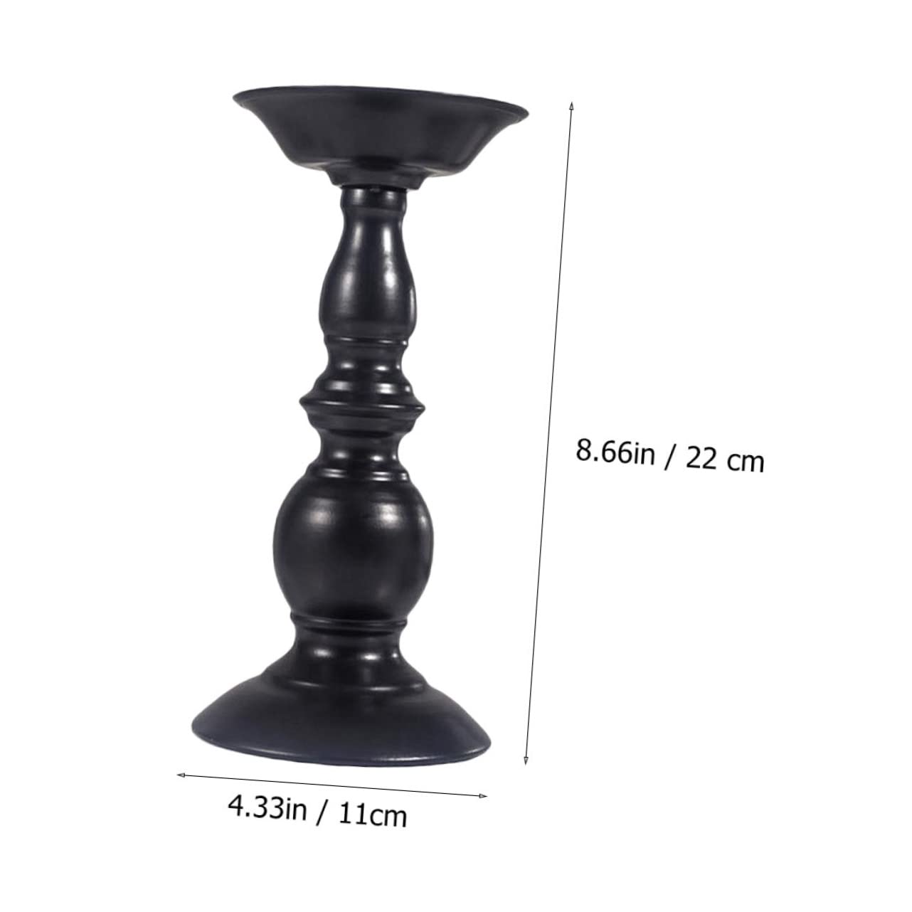 Candelabro Retro Estilo Europeo Negro de Hierro, 2 Piezas | Adorno de Hierro, Acabado de Pintura Horneada, Pieza Decorativa para Hogar