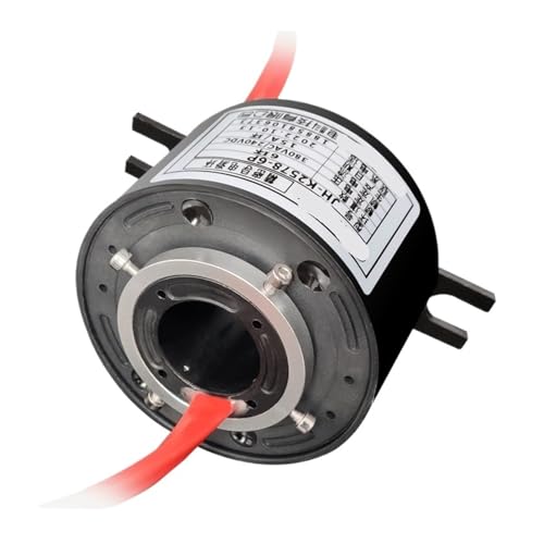 Anillo colector de eje hueco con apertura de 25mm y 6 líneas de 15A para motor giratorio