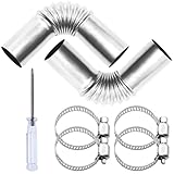 LumenPoles 2 Stück Abgasrohr Winkelverbinder, 25mm Abgasschlauch, Edelstahl Auspuffrohr, Standheizung Abgasrohr mit 4 Edelstahlklammern, für Diesel Heizung, Auto Standheizung Entlüftungsschlauch