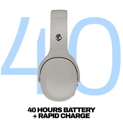 Image of Skullcandy Crusher 540 Active Wireless Bluetooth Headphones with Multi-Sensory Bass, Noise Isolating Over-Ear Fit, Sweat and Water Resistant, 40 Hours Battery, Microphone for iPhone Android - Concrete | Bluetooth, Noise Isolating Over-Ear Secure Fit, Sweat and Water Resistant, 40 Hours Battery, Working Out, Gym, Fitness