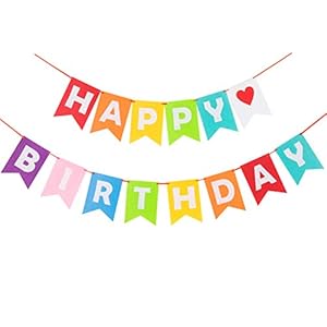 LOVENJOY Happy Birthday Girlande Regenbogen Banner 13 ft