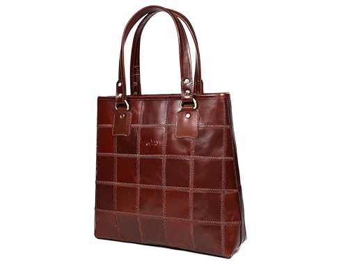 Image of Celtic Genuine Leather Tote Bag for Women | Multi Panel Design Spacious Shoulder Handbag for Office Work and Daily Use | Fits Up to 13 Inch Laptop | Multi Color | Gift for Women