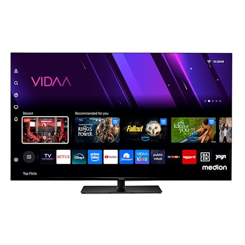MEDION 107 cm (43 Zoll) Fernseher (Smart-TV, Dolby Vision HDR, VIDAA Store, Prime Video, Disney+, DAZN, Paramount+, HbbTV, PVR, Bluetooth, MD 843300)