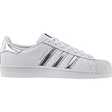 adidas Originals Women's Superstar Fashion Sneaker, White/Silver Metallic/Black,7.5 B(M) US