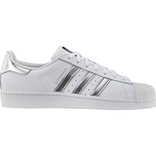adidas Originals Women's Superstar Fashion Sneaker, White/Silver Metallic/Black,7.5 B(M) US