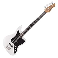 Free Jack Cable and Gig Bag Beautiful White Finish Grunge and Surf Tones with Plenty of Punch and Sustain PJ Style Pickups Slim, Offset Body