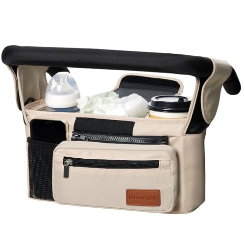 Momcozy Bolso Carro Bebe, Bolso Silla Paseo Bebe con 2 Portavasos, Correa para el Hombro y Espacio de Almacenamiento, Bolsa Carro Bebe Compatible con la Mayoría de Cochecitos