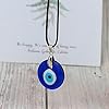 Caiyao Evil Eye Pendant Necklace Glass Leather Rope Chain Turkish Protect Lucky Necklace for Women Men (Blue) #4