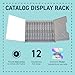 Tarifold - Catalog Rack - Durable Metal - 12 Sections - 45-Degree Viewing Angle Base - Battleship Gray