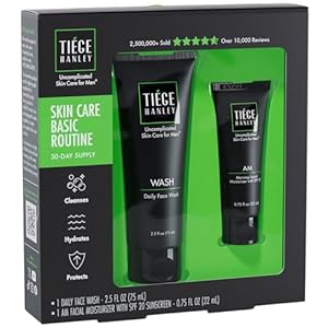 Tiege Hanley Men’s Basic Skin Care Set – Hydrating Face Wash & Daily Moisturizer with SPF 20 – Basic Facial Kit for Men – Sensitive Skin Safe, Lightweight & Non-Greasy – Easy and simple skincare
