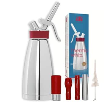 iSi Thermo Whip Sahnespender 500ml | Alle Teile spülmaschinenfest | Körper aus thermoisoliertem Edelstahl | Betrieb mit iSi Sahnekapseln | Für Sahne, warme und kalte Saucen, Suppen, Espumas, Desserts