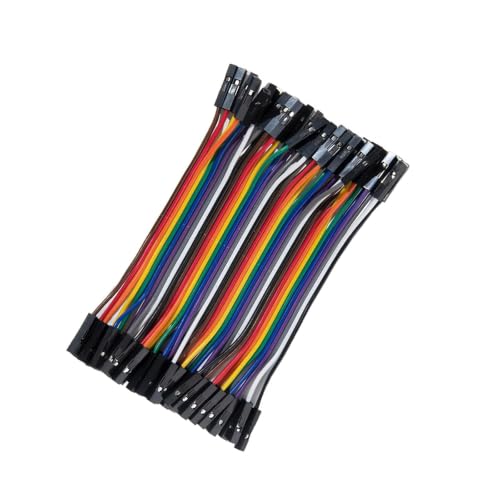 Image of 40pcs Solderless Jumper Wires 10cm, Dupont Connectors for Breadboard, Multicolored Ribbon Cable Kit Compatible with Arduino, Raspberry Pi, DIY Electronics Projects (Female to Female)