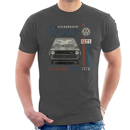 Price comparison product image Volkswagen Men's Golf GTI Racing Distressed T-Shirt,  Charcoal