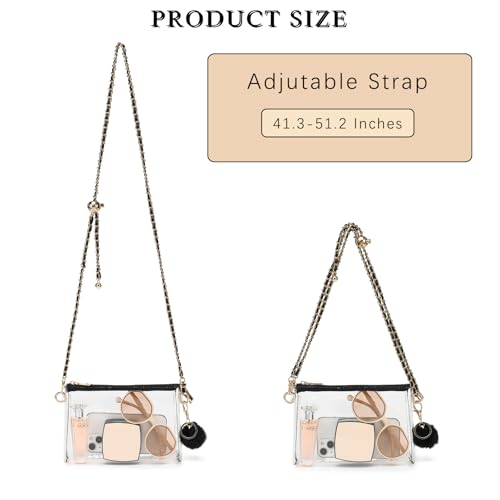 Image of YGR Womens Clear Bag for Stadium Events PVC Small Crossbody Purse for Concert, Party Sports Stadium Approved Present