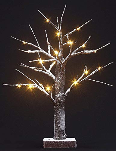 Maximalpower Led Snow Bonsai Tree Light 15-Inch Tabletop Lamp W/ 24 Light Bulbs | Cordless Battery-Powered - White Light (Tree + 4 Recharge Aa Batts) #TOP3