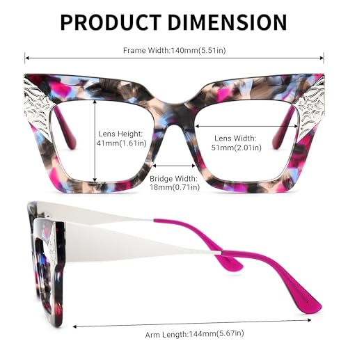 Image of Zeelool Retro Oversized Square for Women Eyeglasses Frame with Non-prescription Clear Lens ZJGA652634