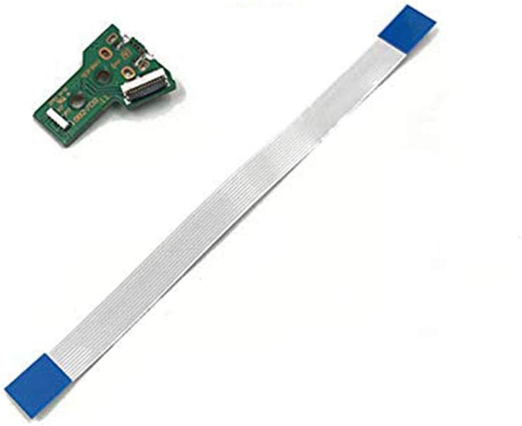 Replacement USB 12pin Charging Port Socket Triangle Board Charger PCB Board with 12pin Flex Ribbon Cable for JDS-055 PS4 055 Controller 1