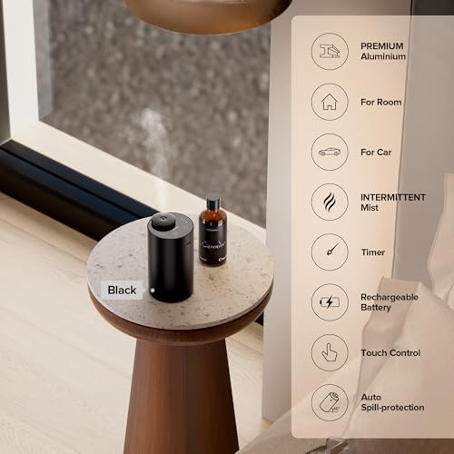 ANX Black and Silver Waterless Diffuser + 100mL Hotel-RZC Scent Essential Oil