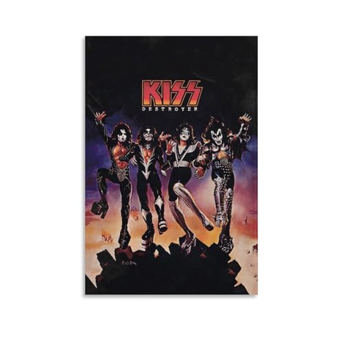 Kissバンド ハードロックヘビーメタル 1976 印刷 ウォールアート リビング ダイニングルーム ベッドルーム 壁飾り 壁の絵20x30inch(50x75cm)の商品画像（Amazon）